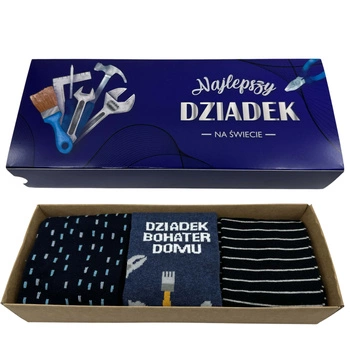 Prezent na Dzień Dziadka skarpetki 3x 5J Socks Produkt Polski