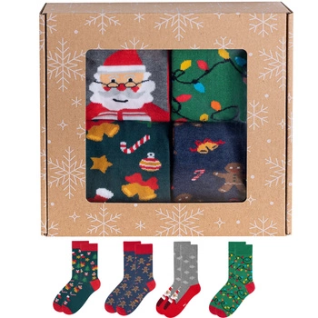 Kolorowe skarpetki świąteczne Zestaw 4x prezent na święta dla faceta