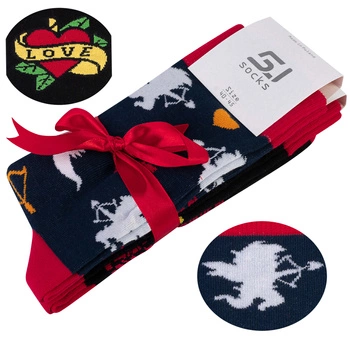 Skarpety  2x zestaw 5JSOCKS WALENTYNKI męskie kolorowe