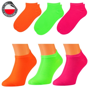 Skarpetki damskie stopki NEONOWE 5J Socks świecące w ciemnośći