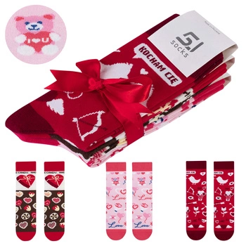 Zestaw 3x skarpetki 5JSOCKS damskie na WALENTYNKI Produkt Polski