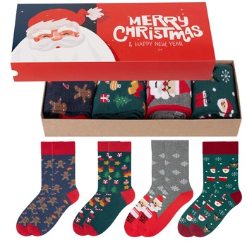 Zestaw 4x skarpetki świąteczne pod choinkę