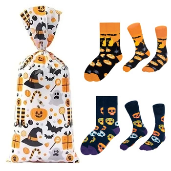 Śmieszne Kolorowe skarpetki Halloween Męskie