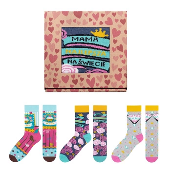 Zestaw 3x skarpetki damskie 5JSOCKS bawełniane na Dzień Mamy