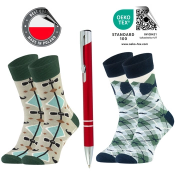 Zestaw 2x Skarpety Prezent na Dzień TATY OJCA urodziny GRATIS Długopis