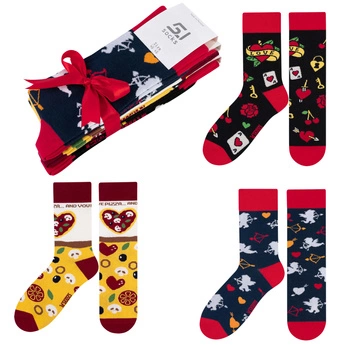 Zestaw 3x skarpet 5JSOCKS WALENTYNKI prezent dla niego Polskie
