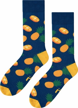 Wesołe skarpetki kolorowe bawełniane męskie damskie 5JSocks ananasy Oeko-Tex